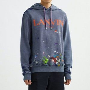 Gallery Dept. x Lanvin printed and aged hoodie with paint marks